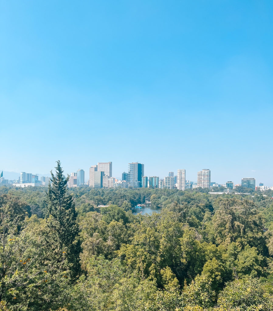 A view of the Mexico city skyline from Chapultepec Hill