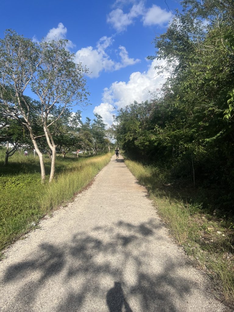 photo of the cycle path to cenotes in Valladolid