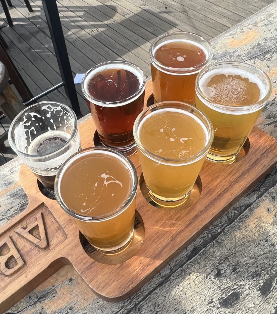 photo of beer flight at Antigua brewery comapny
