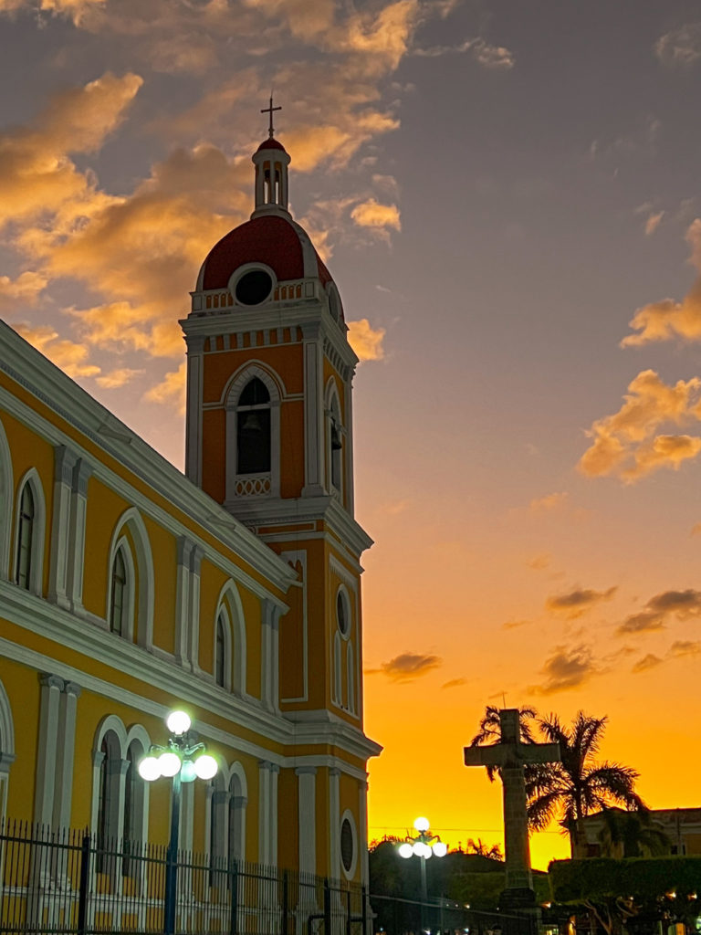 photo of granada cathedral at sunset
