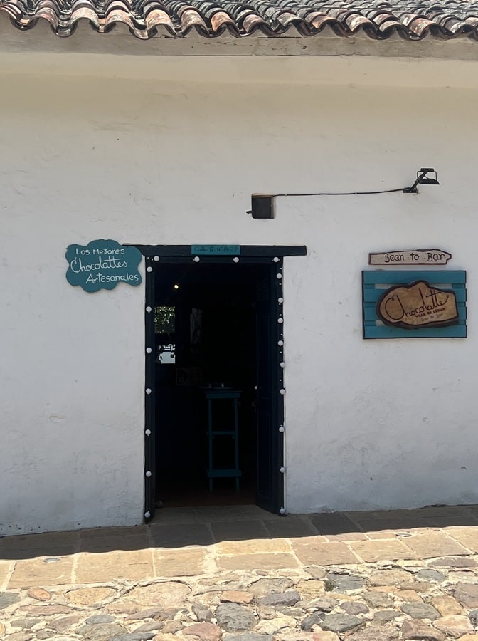 photo of entrance to cacao shop in villa de leyva