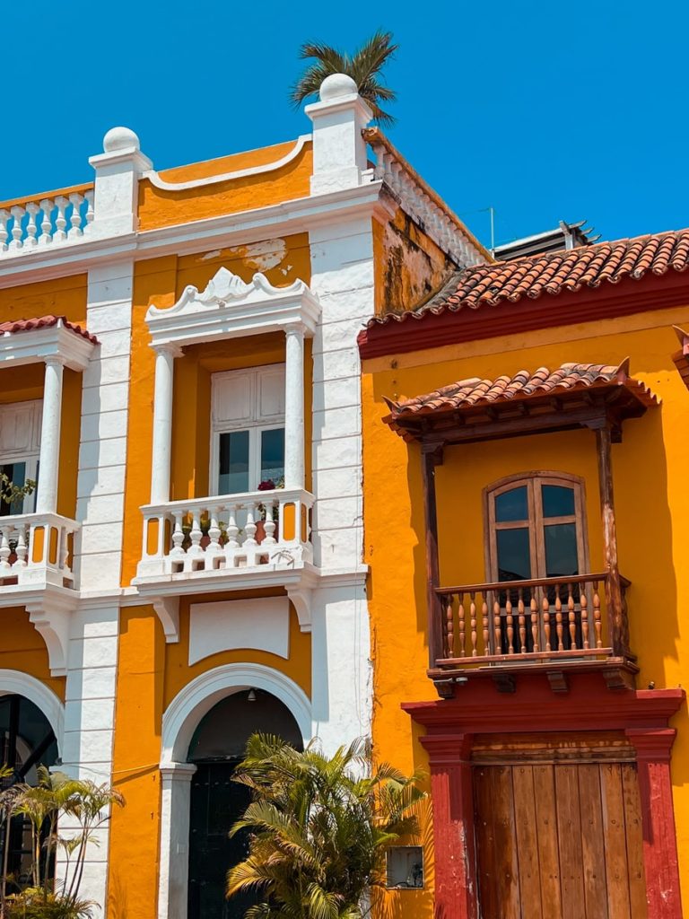photo of colourful building in cartagena old town