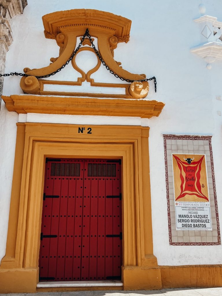 Photo of door to Plaza de Toros or bullring in Sevilla Spain